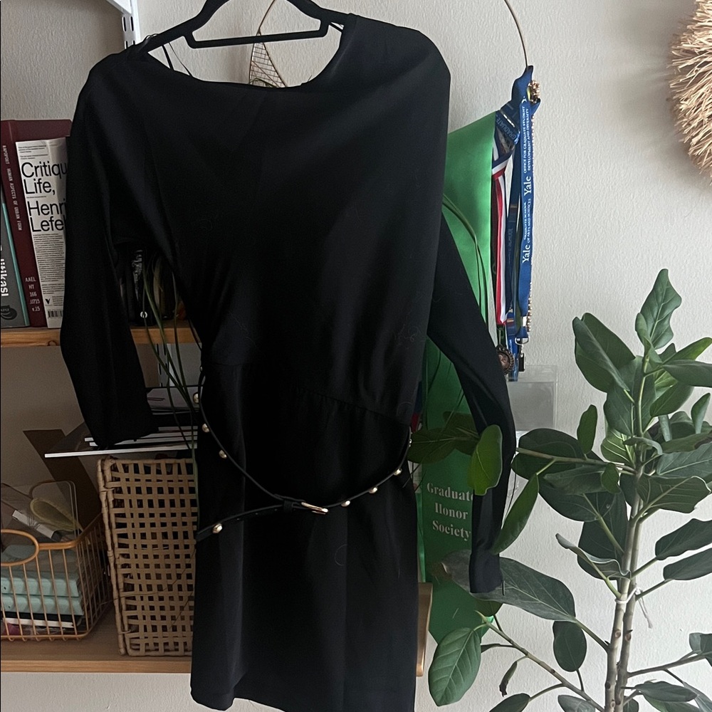LIKE NEW!!! Mango Classic Black Long Sleeve Dress